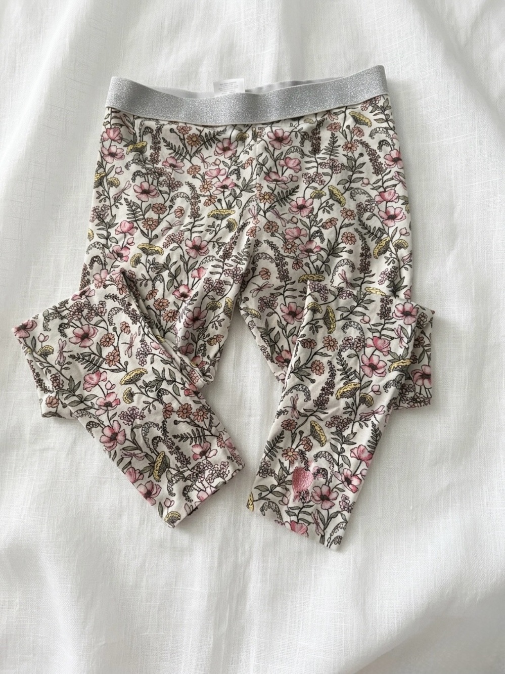 Vince Camuto Girls' Leggings in Cream and Hot Pink size 10 - Picture 3 of 7